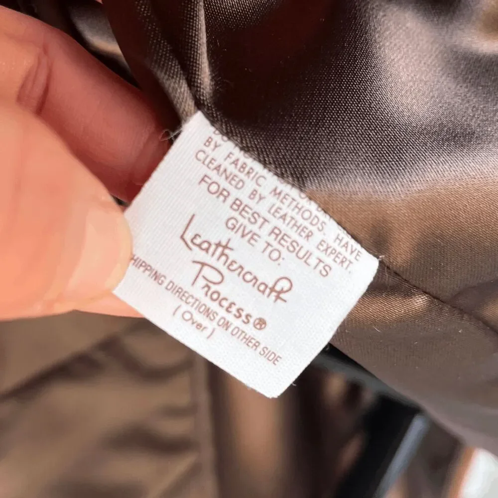 Vintage 70s Reed Sportswear Cognac Leather Coat L–XXL Western Rodeo Boho USA